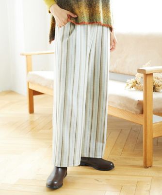 洗える・日本製］レーヨン混ストレッチストライプパンツ | GIANNI LO