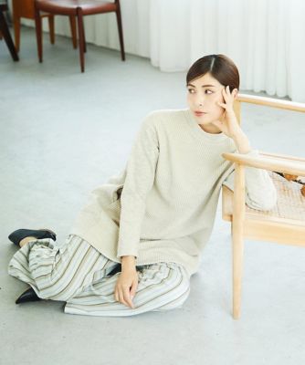 洗える・日本製］レーヨン混ストレッチストライプパンツ | GIANNI LO