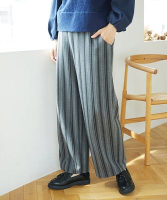 ＜GIANNI LO GIUDICE (Women)＞［洗える・日本製］レーヨン混ストレッチストライプパンツ