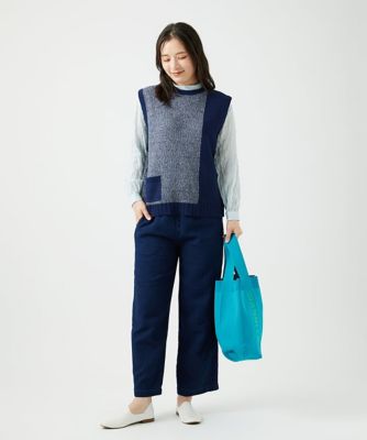 【ジャンニロジュディチェ】 二重織りガーゼセットアップ ツーピース 洗える］二重織ガーゼデニム製品染めパンツ | GIANNI LO GIUDICE