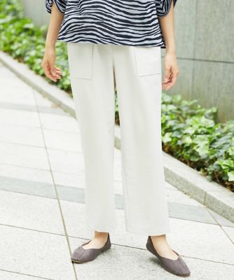 コットンリネンストレッチ クロップドパンツ | GALERIE VIE