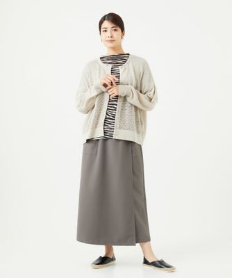 ［洗える・日本製］プライムフレックスサッカースカート風パンツ