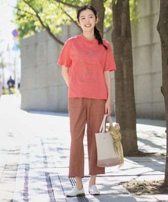 【パンです】ダニエラグレジス　リネン　パンツ　麻 洗える・日本製］リネンミックスシャンブレーストレッチパンツ