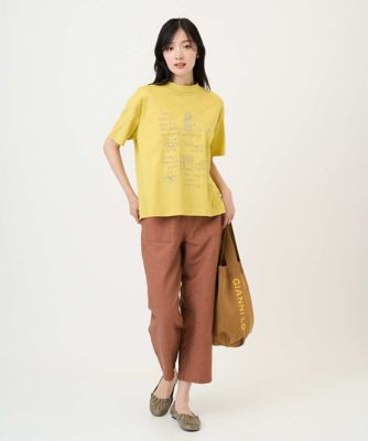洗える・日本製］リネンミックスシャンブレーストレッチパンツ