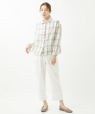 洗える・日本製］コットンリネンストライプパンツ | GIANNI LO GIUDICE