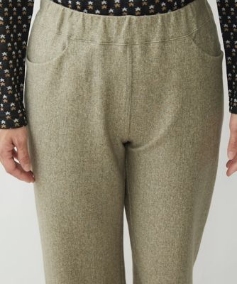 ［洗える・日本製］コットンポンチツィードプリントパンツ