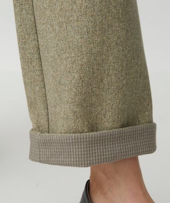 ［洗える・日本製］コットンポンチツィードプリントパンツ