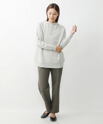 ［洗える・日本製］コットンポンチツィードプリントパンツ