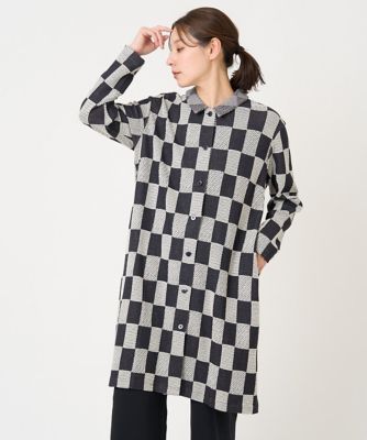 GIANNI LO GIUDICE (Women)/ジャンニロジュディチェ [洗える]ブロックチェック柄ジャガードロングカーディガン