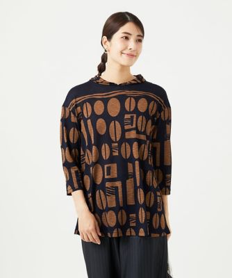 GIANNI LO GIUDICE (Women)/ジャンニロジュディチェ [洗える・日本製]コーヒービーンズプリントカットソープルオーバー