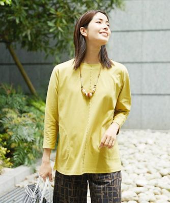 ［洗える］アンチスウェットステッチ刺繍チュニックカットソー