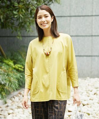 ［洗える］アンチスウェットステッチ刺繍チュニックカットソー