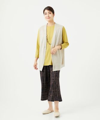 ［洗える］アンチスウェットステッチ刺繍チュニックカットソー