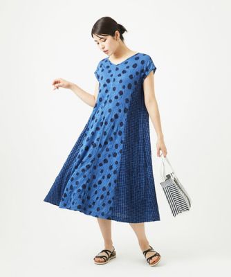 ＜GIANNI LO GIUDICE (Women)＞［洗える・日本製］麻混ドットワッシャージャガードワンピース