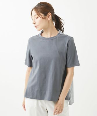 ［洗える］コットン天竺ボーダーチュニックカットソー