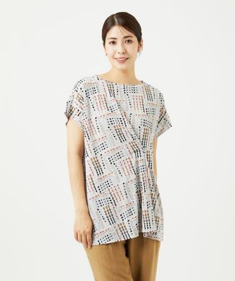 【SALE】GIANNI LO GIUDICE (Women)/ジャンニロジュディチェ [接触冷感・洗える]ラインドットプリントチュニック オレンジ15 トップス【三越伊勢丹/公式】