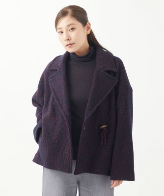 ニットショートコート ESTNATION / ファーポケットニットショート