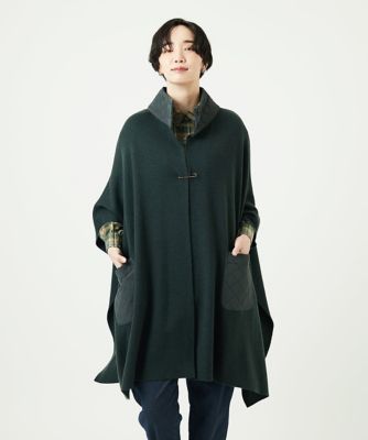 GIANNI LO GIUDICE (Women)/ジャンニロジュディチェ [洗える]キルトドッキングニットポンチョ 36カーキ アウター【三越伊勢丹/公式】