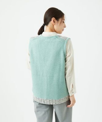 洗える］カスリパネルボーダーニットベスト | GIANNI LO GIUDICE