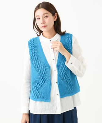 ［洗える］透かし編みＧＡＵＳＳニットベスト