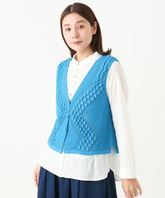 ［洗える］透かし編みＧＡＵＳＳニットベスト