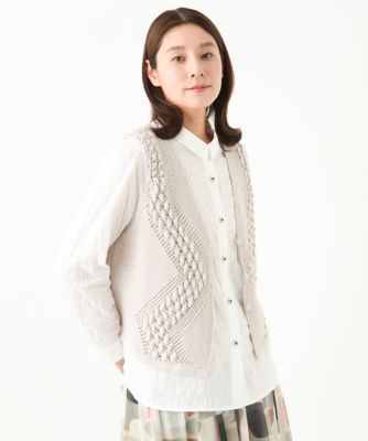 GIANNI LO GIUDICE (Women)/ジャンニロジュディチェ ［洗える］透かし編みＧＡＵＳＳニットベスト