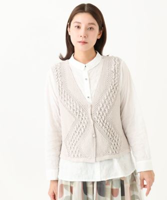 ［洗える］透かし編みＧＡＵＳＳニットベスト