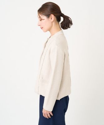 ［洗える・日本製］Ｒａｆｆｙコットンニットジャケット
