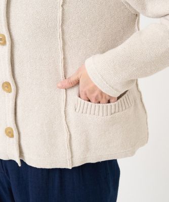 ［洗える・日本製］Ｒａｆｆｙコットンニットジャケット