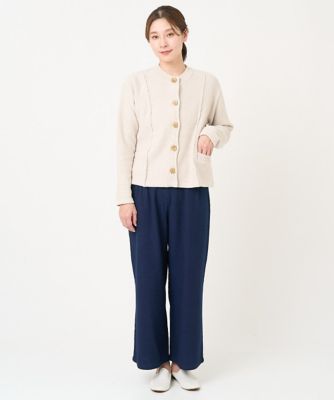 ［洗える・日本製］Ｒａｆｆｙコットンニットジャケット