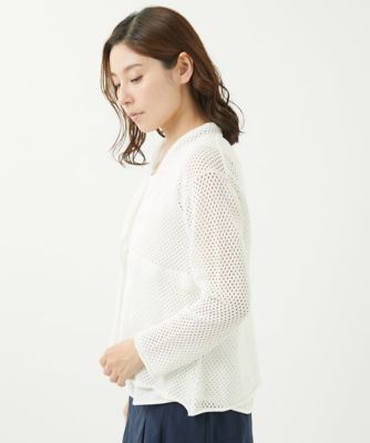 ［洗える］メッシュニットカーディガン