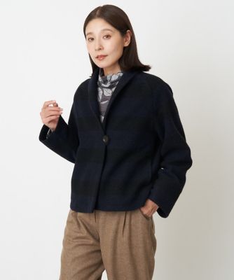 ＜GIANNI LO GIUDICE (Women)＞［日本製］エコナンデスボーダーマルモノジャケット