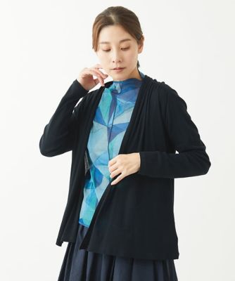 ［洗える・日本製］コットンシフォンドレープカーディガン