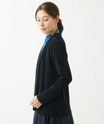 ［洗える・日本製］コットンシフォンドレープカーディガン