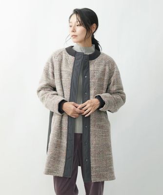 ＜GIANNI LO GIUDICE (Women)＞ファンシーツイードキルティング中綿コート