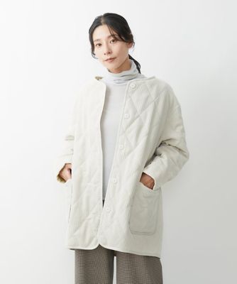 ＜三越伊勢丹/公式＞【SALE】GIANNI LO GIUDICE (Women)/ジャンニロジュディチェ バックコードキルティングノーカラーコート ホワイト80 コート・ジャケット【三越伊勢丹/公式】