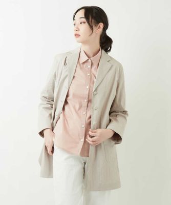 ＜GIANNI LO GIUDICE (Women)＞ストライプ柄ロングジャケット