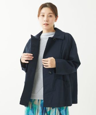 洗える・日本製］クレイペーパーナイロンショートコート