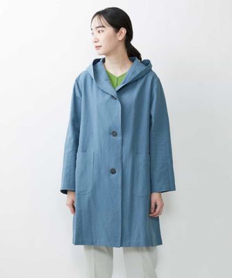 ＜GIANNI LO GIUDICE (Women)＞【洗える】コットンリネンフーディーコート