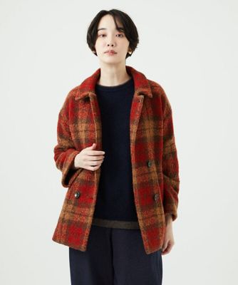 ＜GIANNI LO GIUDICE (Women)＞［日本製］ループチェックウールコート