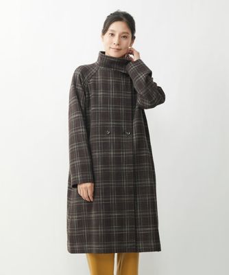 ＜GIANNI LO GIUDICE (Women)＞ウールストレッチチェック柄コート