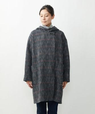 ＜GIANNI LO GIUDICE (Women)＞ツィードチェックフーディーコート