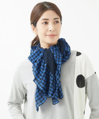 ＜GIANNI LO GIUDICE (Women)＞ギンガムワッシャーストール