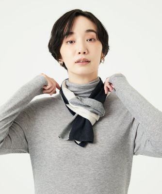 GIANNI LO GIUDICE (Women)/ジャンニロジュディチェ [洗える]カラーブロックストール 94ブラック スカーフ・ショール【三越伊勢丹/公式】