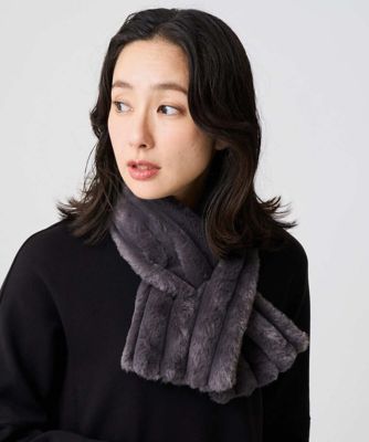売切SALE★新品未使用★美品★ストライプMIXファーティペット ストライプフェイクファーティペット | GEORGES RECH (Women