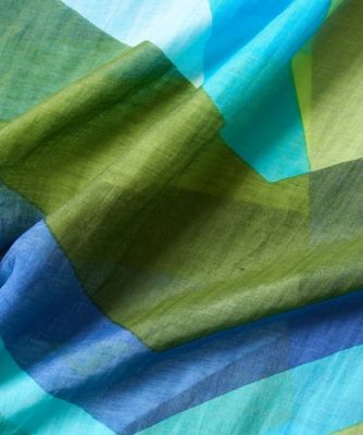 幾何学柄シルク混ストール | GEORGES RECH (Women)/ジョルジュ