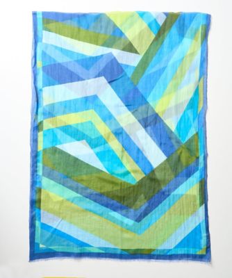 幾何学柄シルク混ストール | GEORGES RECH (Women)/ジョルジュ