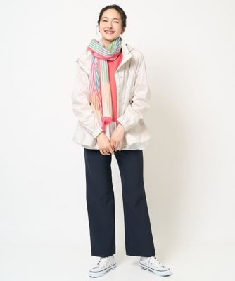 幾何ストライプシルク混ストール