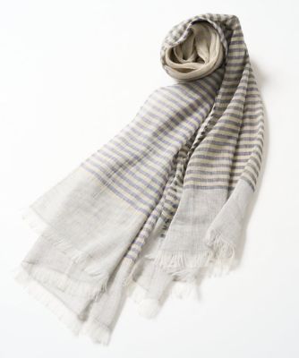 【美品】RRL コットン ボーダー ストール 希少 コットンリネンボーダーストール | GEORGES RECH (Women)/ジョルジュ