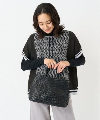 ＜GEORGES RECH　(Women)＞レザーアシンメトリーメッシュバッグ